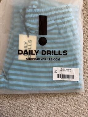 Daily Drills Malibu & Teal Striped pant